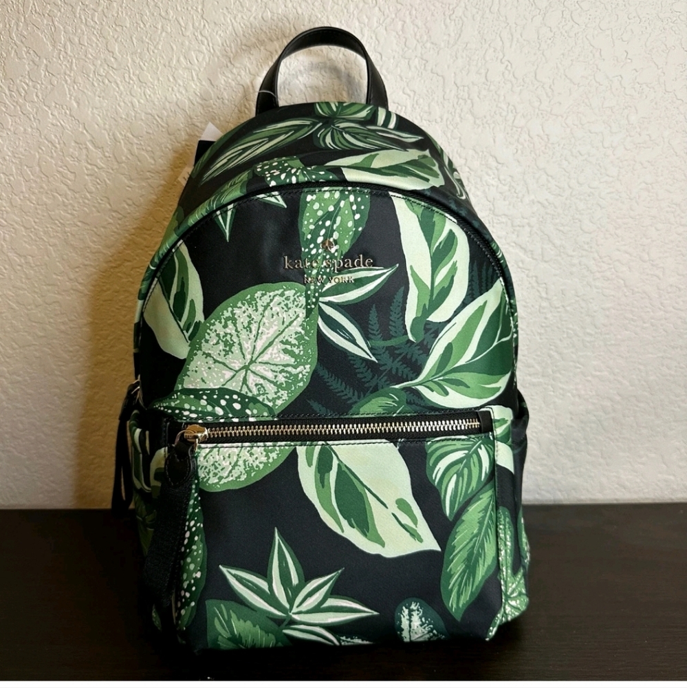 Kate Spade Leaf Plant Backpack NWT